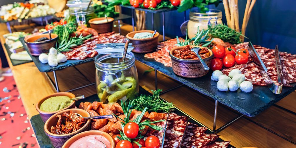 Party platters of food