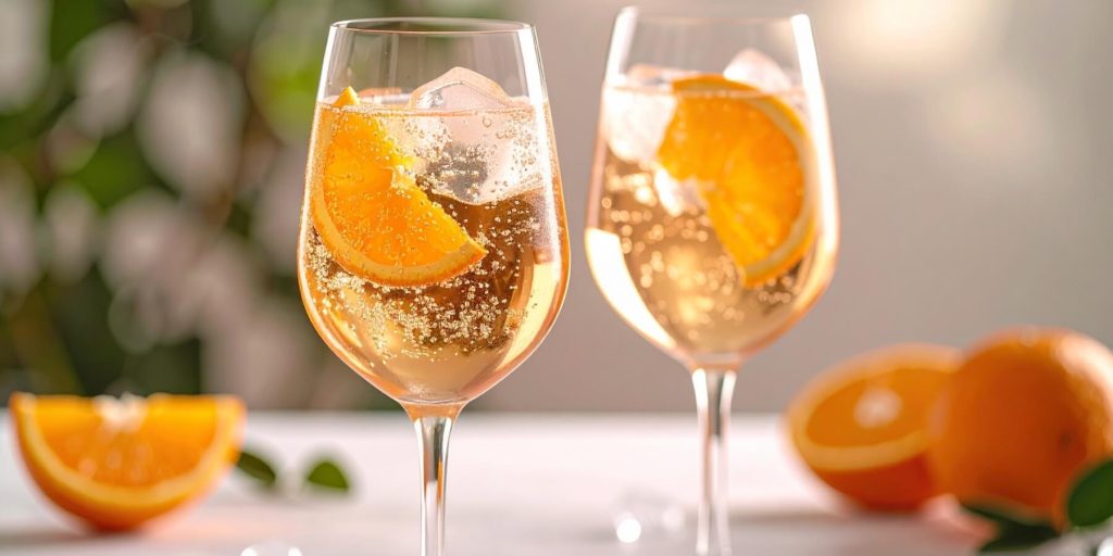 Two glasses Grand Marnier cocktails with oranges