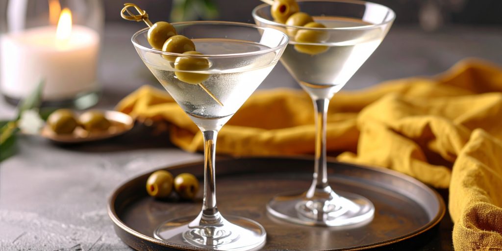 Close-up of two Virgin Martinis